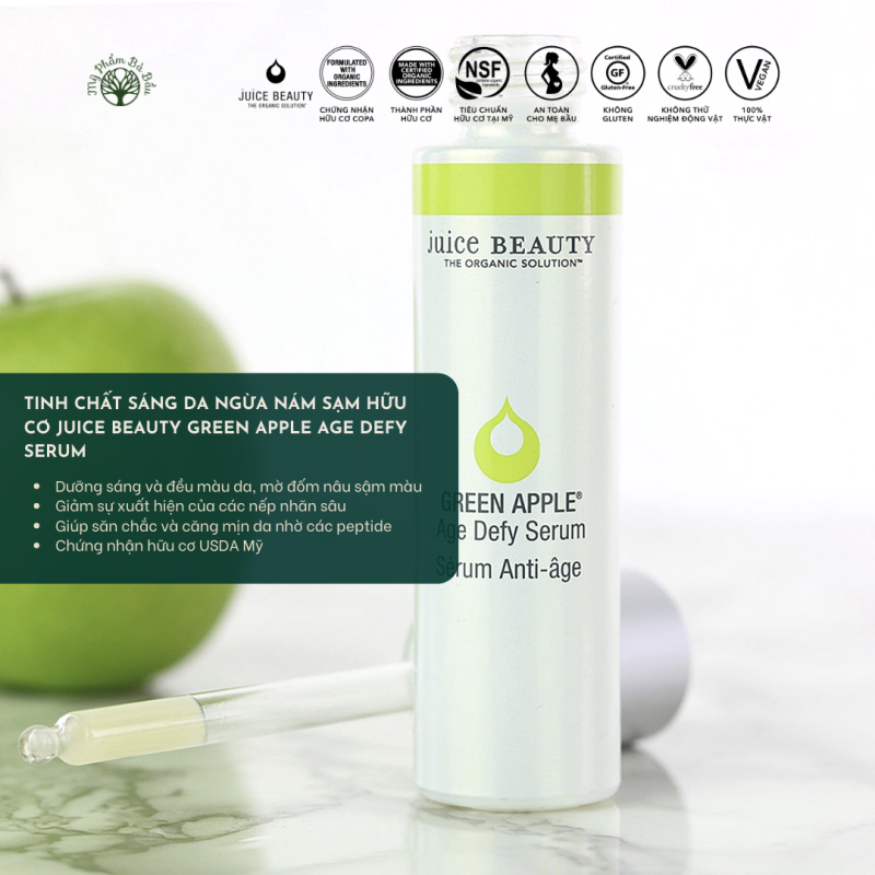 Tinh chất sáng da ngừa nám sạm hữu cơ Juice Beauty Green Apple Age Defy Serum