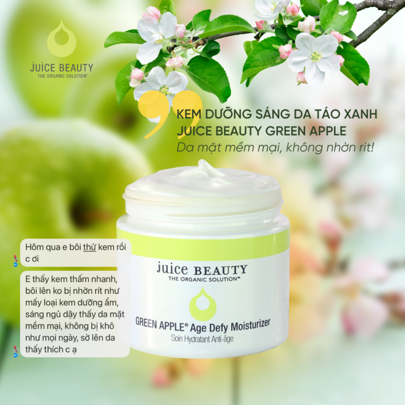 Kem dưỡng sáng da ngừa sạm nám thai kỳ Juice Beauty Green Apple Age Defy Moisturizer (60ml)