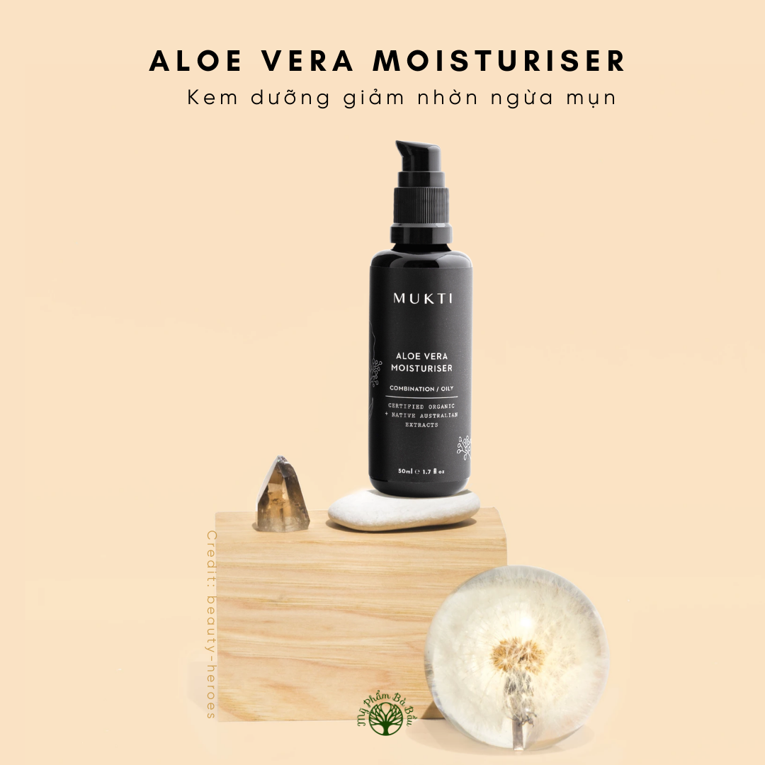 Kem dưỡng hữu cơ cân bằng ẩm kiểm soát dầu Mukti Aloe Vera Moisturiser