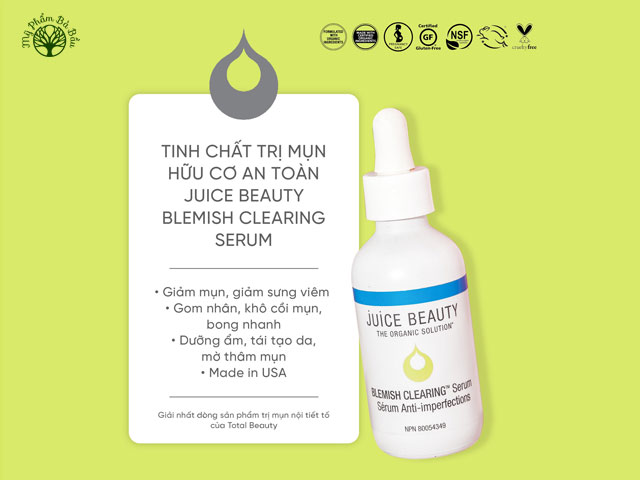Serum trị mụn hữu cơ an toàn thai kỳ Juice Beauty Blemish Clearing Serum (60ml)