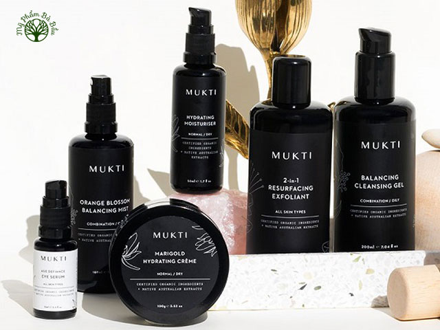 Một số sản phẩm thuộc thương hiệu mỹ phẩm hữu cơ Mukti Organics